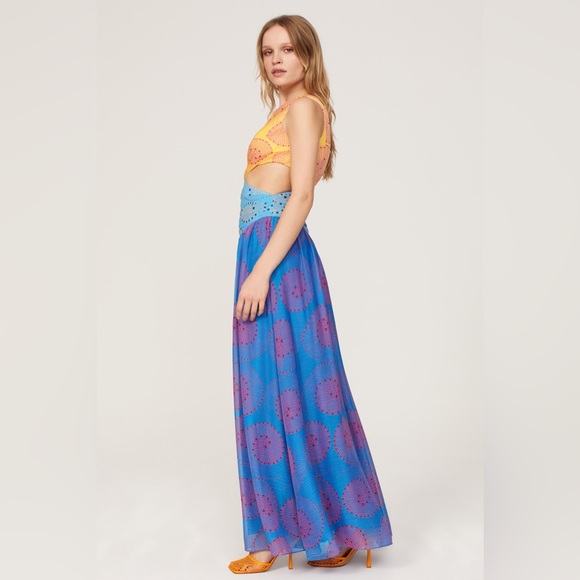 Staud Ashlyn Maxi Cutout‎ Multicolor Dress Size 2 - Picture 3 of 6